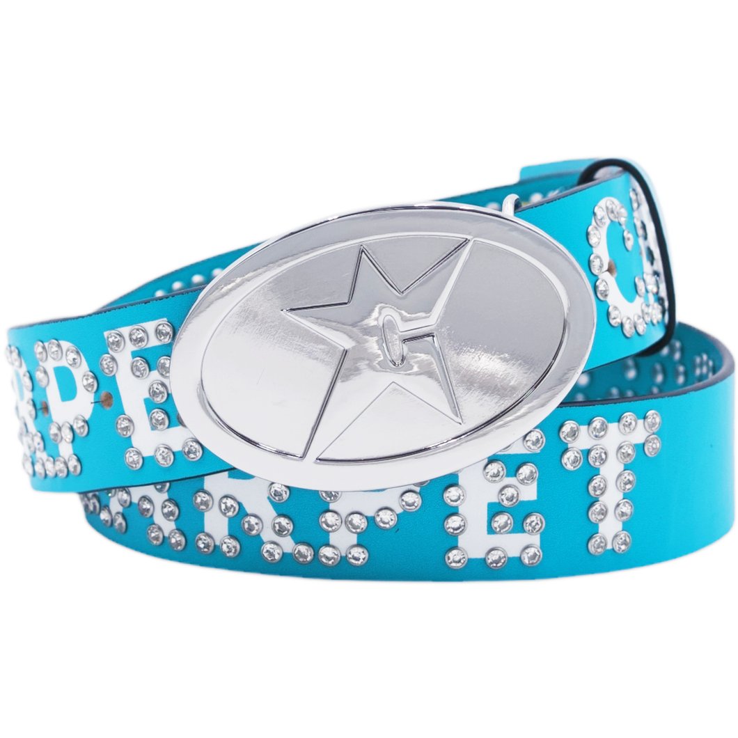 Rhinestone Leather Belt