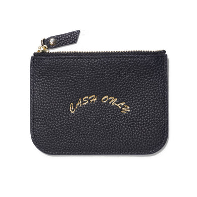 Cash Only Leather Zip Wallet