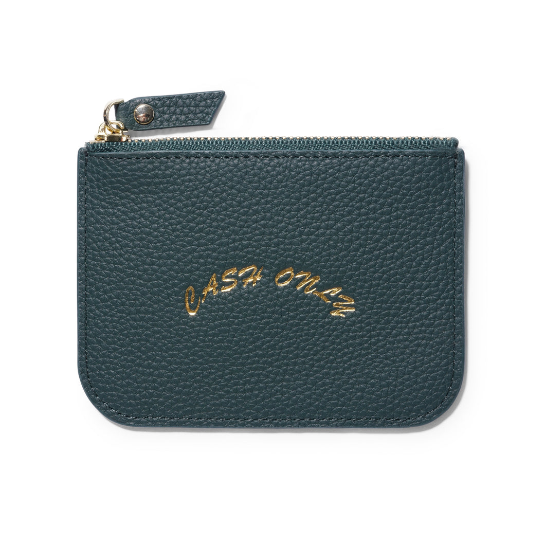 Cash Only Leather Zip Wallet