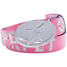 Load image into Gallery viewer, Rhinestone Leather Belt - Hot Pink