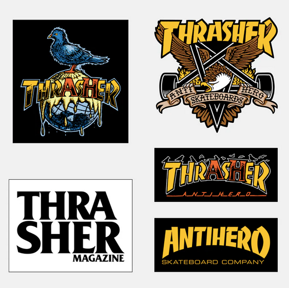 THRASHER X ANTIHERO Sticker Pack