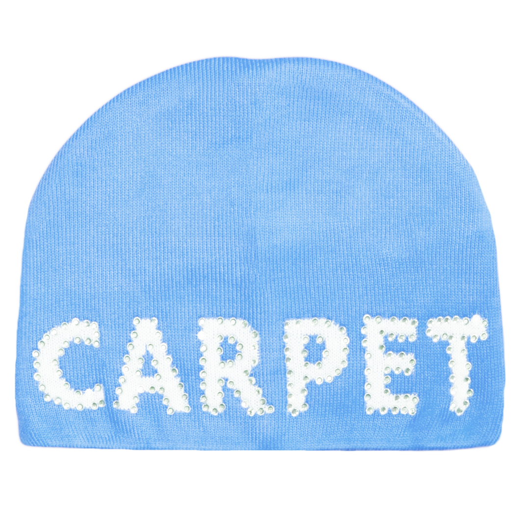 Rhinestone Beanie - Carolina Blue